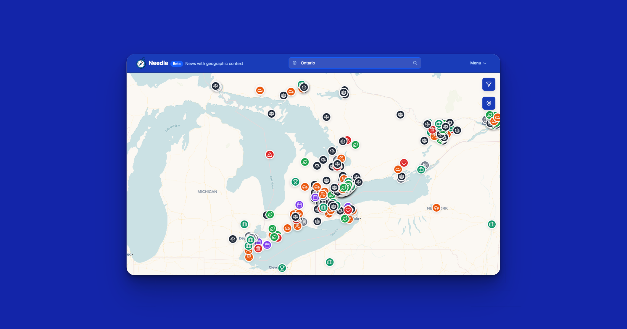 Show HN: Needle – An Explorable Map of the News